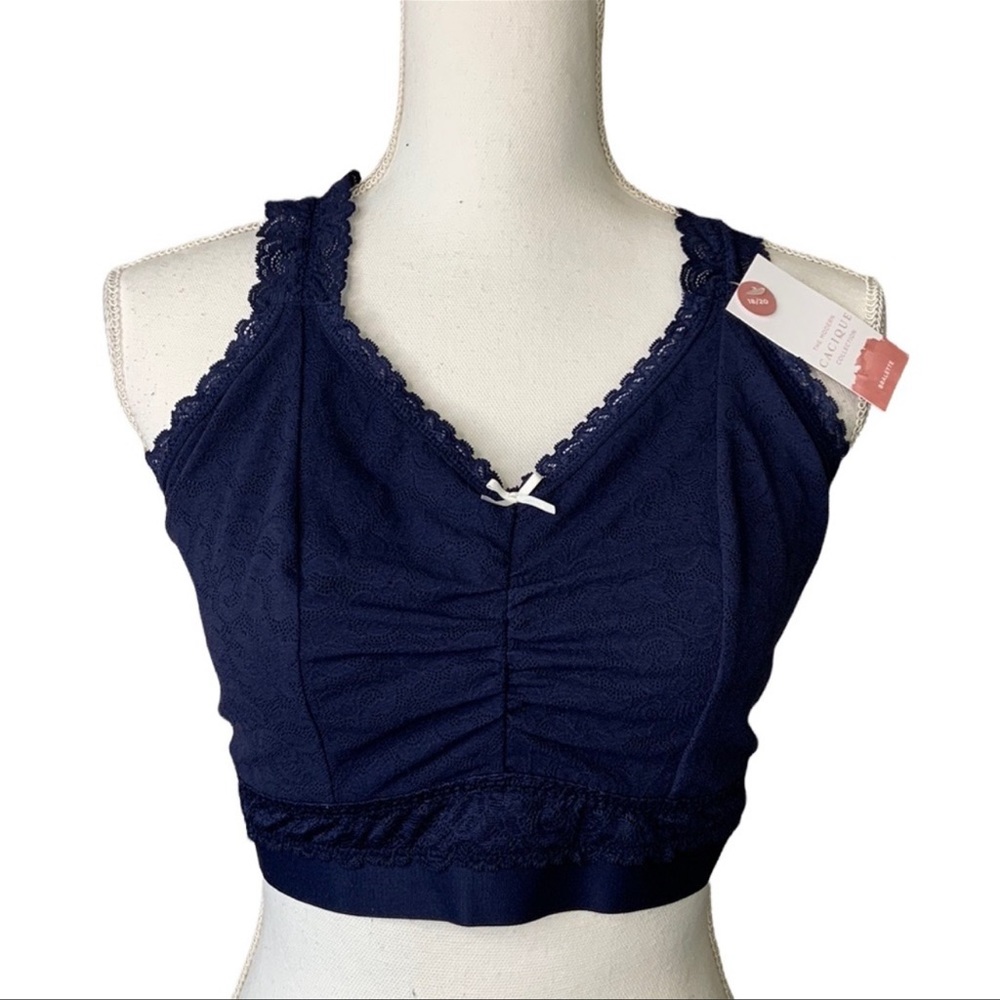 Cacique Navy Lace Bralette Size 18/20